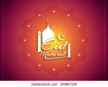 Eid Mubarak religious vector background design.