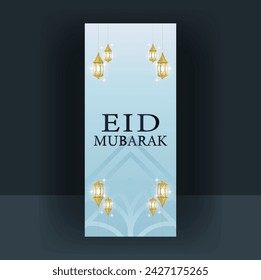 Eid Mubarak roll up banner design template