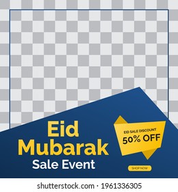 Eid Mubarak sale creative vector social media post template collection. Eid Mubarak Sale Modern social media post feed. Perfect for social media post.