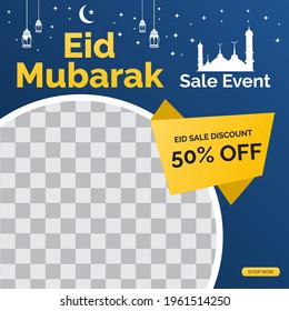 Eid Mubarak sale creative vector social media post template collection. Eid Mubarak Sale Modern social media post feed. Perfect for social media post.