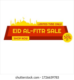 Eid Mubarak Sale Design for business. Discount Banner Promotion Template