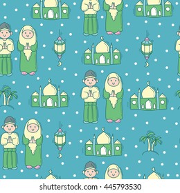 Eid mubarak seamless pattern