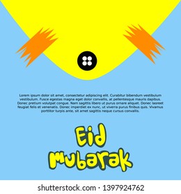 Eid mubarak with simple design, greeting card for Eid al-Fitr, eid mubarak, islamic holiday, greeting card with mosque pattern, blue background