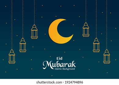 Tarjeta de felicitación simple Eid Mubarak