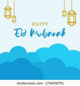 Eid Mubarak Social Media Banner. Eid Ul-Fitr Islamic Vector Illustration 
Template. Editable Banner Template Design Suitable For Greeting Card, 
Campaign, Branding, Or Poster. EPS 10.