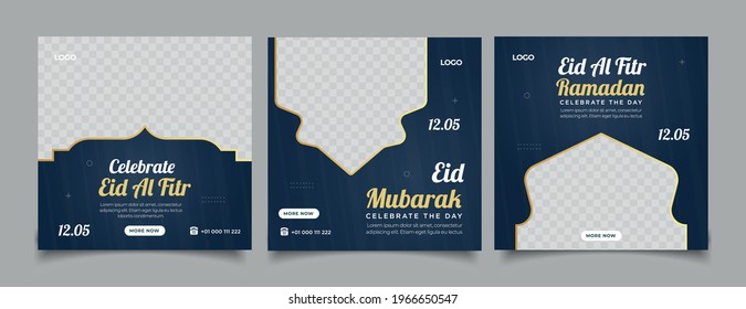 Eid mubarak social media post template