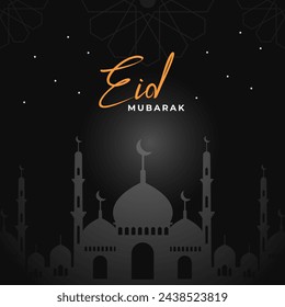 Eid mubarak social media post design template. 