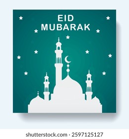 Eid Mubarak social media post  card banner.