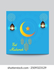 Eid Mubarak Social Media Poster Design, Eid Mubarak social Media Template.