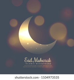 eid mubarak stylish design with shiny moon