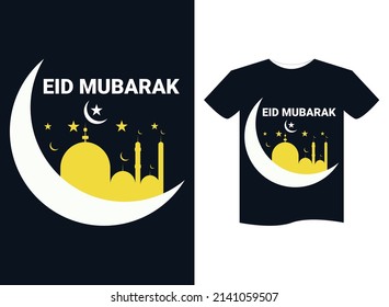 Eid Mubarak T shirt design vector