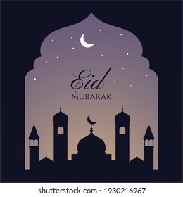 Eid mubarak template design. - Vector.
