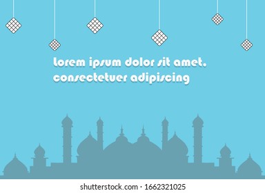 Eid Mubarak template Illustration, ramadan kareem cartoon vector Wishing for Islamic festival for banner, poster, background, flyer,illustration, brochure and sale background