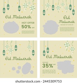 Eid mubarak template set for promotion