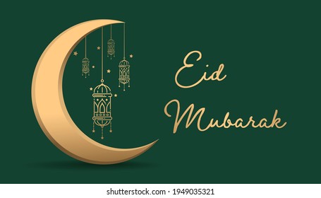 Eid Mubarak Template suitable for Poster Banner and Greeting Card, Eid Mubarak Simple Design Vector Illustration