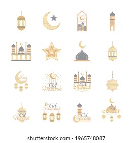eid mubarak temple moon lantern