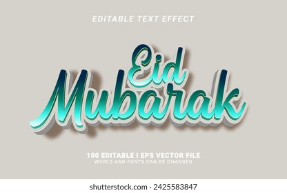 eid mubarak text effect graphic design