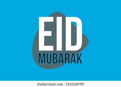 Texto de Eid Mubarak en una ilustración vectorial de forma geométrica. Afiche de Eid Mubarak, cartel, volante, diseño vectorial de tarjetas de felicitación.  
