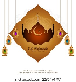 Eid Mubarak traditional muslim festival religious background vector