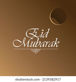 eid mubarak Translate: eid mubarak arabic calligraphic. Gold and white background. vector illustration.