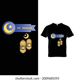 
diseño de camisetas de eid mubarak. diseño gráfico vectorial.