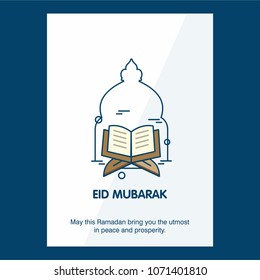 Eid Mubarak typographic and creative design vector 