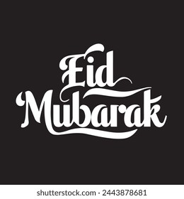 Eid Mubarak Typographic design in English