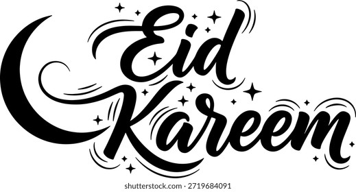 Eid Mubarak Typography Arabic Calligraphy Design for Islamic Celebration