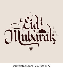 eid mubarak typography in english