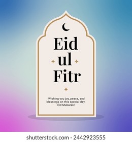 Eid Mubarak Typography greeting card vector. Eid ul-Fitr, Eid ul-Adha. Religious holiday. Creative idea and Concept Design Eid Mubarak.