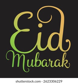 Eid mubarak typography and letter calligraphy banner design
