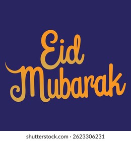 Eid mubarak typography and letter calligraphy banner design