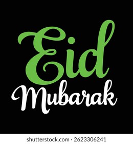 Eid mubarak typography and letter calligraphy banner design