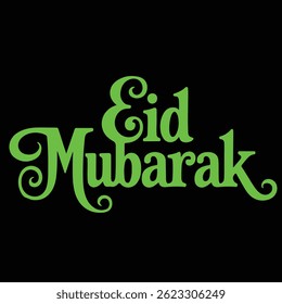 Eid mubarak typography and letter calligraphy banner design