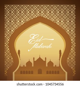 Eid Mubarak Typography From Mosque Gate