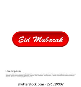 Eid Mubarak typography on Red Button