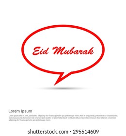 Eid Mubarak Typography Red speech bubble