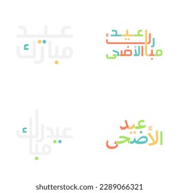 Eid Mubarak Typography Set with Elegant Arabic Calligraphy