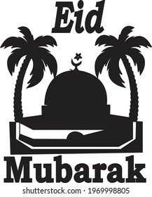 Eid mubarak  typography t-shirt design