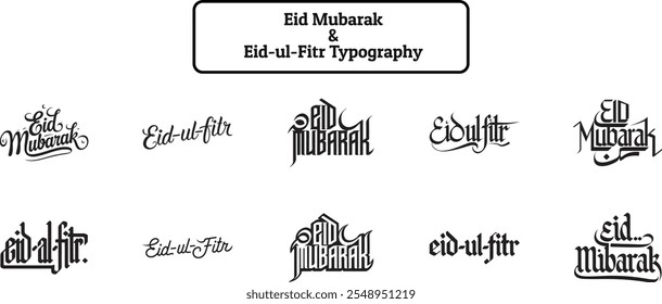 Eid Mubarak, Tipografia Eid, Eid ul Fitr Tipografia Design