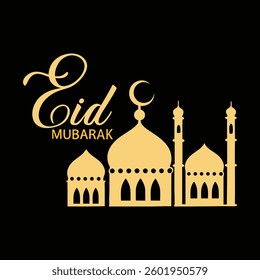 Eid Mubarak typography vector art