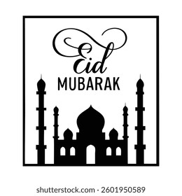 Eid Mubarak typography vector art