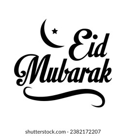 Eid Mubarak Typography Vector Design