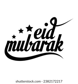 Eid Mubarak Typography Vector Design