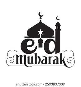 Eid Mubarak typography Vector Design