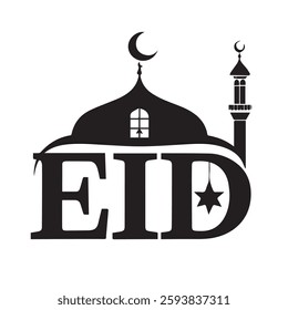 Eid Mubarak typography Vector Design