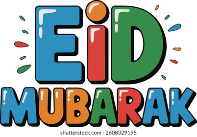 Eid Mubarak typography vector illustration . Islamic festival art for greetings, t-shirts, posters, cards and more
