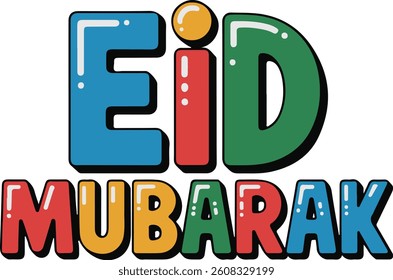 Eid Mubarak typography vector illustration . Islamic festival art for greetings, t-shirts, posters, cards and more