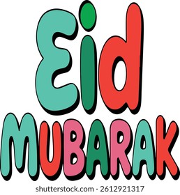 Eid Mubarak typography vector illustration . Islamic festival art for greetings, t-shirts, posters, cards and more