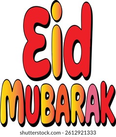 Eid Mubarak typography vector illustration . Islamic festival art for greetings, t-shirts, posters, cards and more